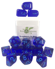 Role 4 Initiative - Translucent Dark Blue/Light Blue Numbers Arch'D4 15pc